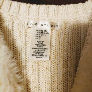 Girls Faux Fur Vest Max Studio White 10-12
